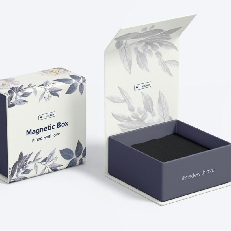 Caja de regalo magnética de dos lados Estampado caliente Joyería personalizada Perfume Caja de regalo Flip Top