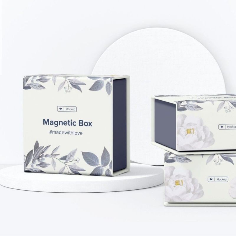 Caja de regalo magnética de dos lados Estampado caliente Joyería personalizada Perfume Caja de regalo Flip Top