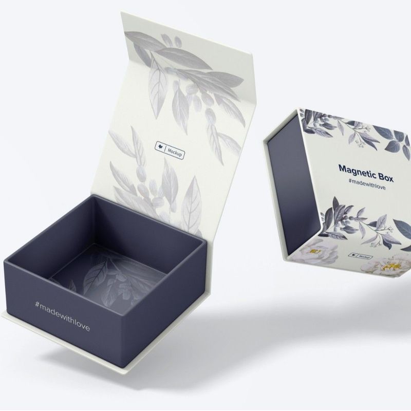 Caja de regalo magnética de dos lados Estampado caliente Joyería personalizada Perfume Caja de regalo Flip Top