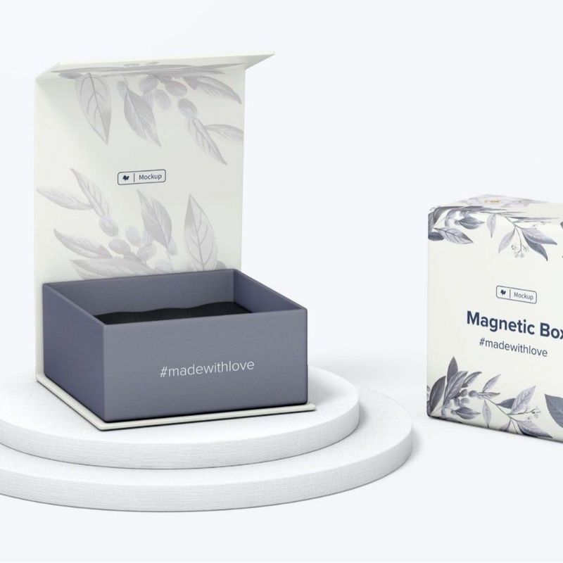 Caja de regalo magnética de dos lados Estampado caliente Joyería personalizada Perfume Caja de regalo Flip Top
