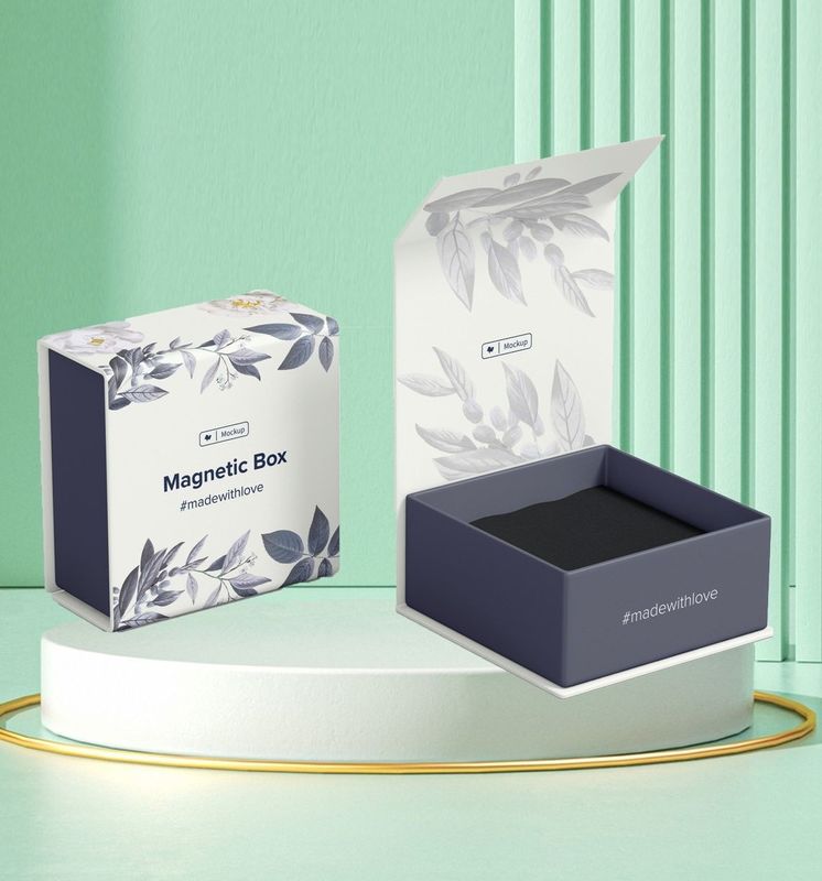Caja de regalo magnética de dos lados Estampado caliente Joyería personalizada Perfume Caja de regalo Flip Top