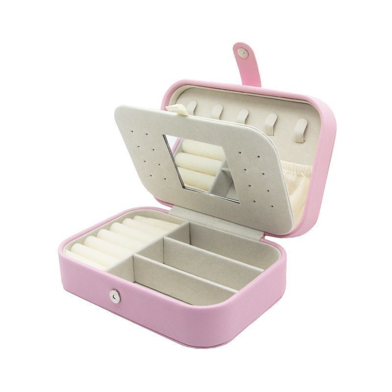 Carcasa portátil de joyas de viaje mini cuadrada Anillos, pendientes, collares, boxes de regalo para bodas