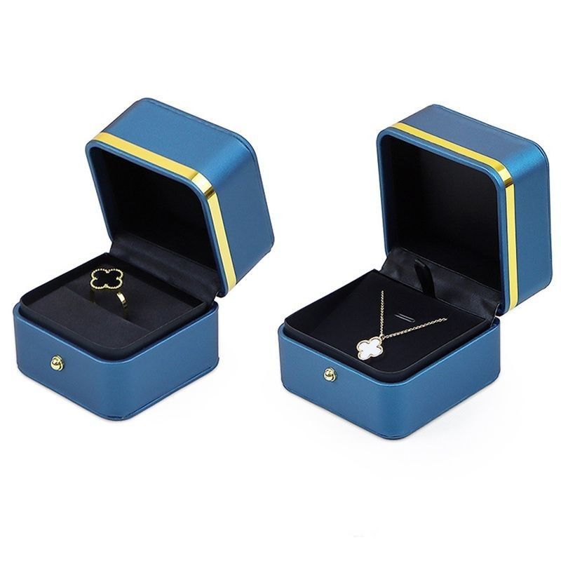 Caja de embalaje de joyas de material PU para anillos, pendientes, pulseras y collares 0,300 kg
