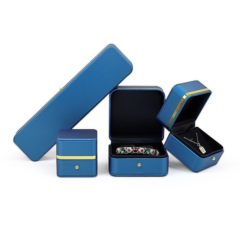 Caja de embalaje de joyas de material PU para anillos, pendientes, pulseras y collares 0,300 kg