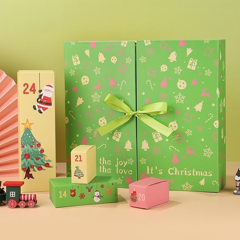Cajas de embalaje de productos a medida Puertas abiertas Cajas de regalo de cartón magnético de Navidad