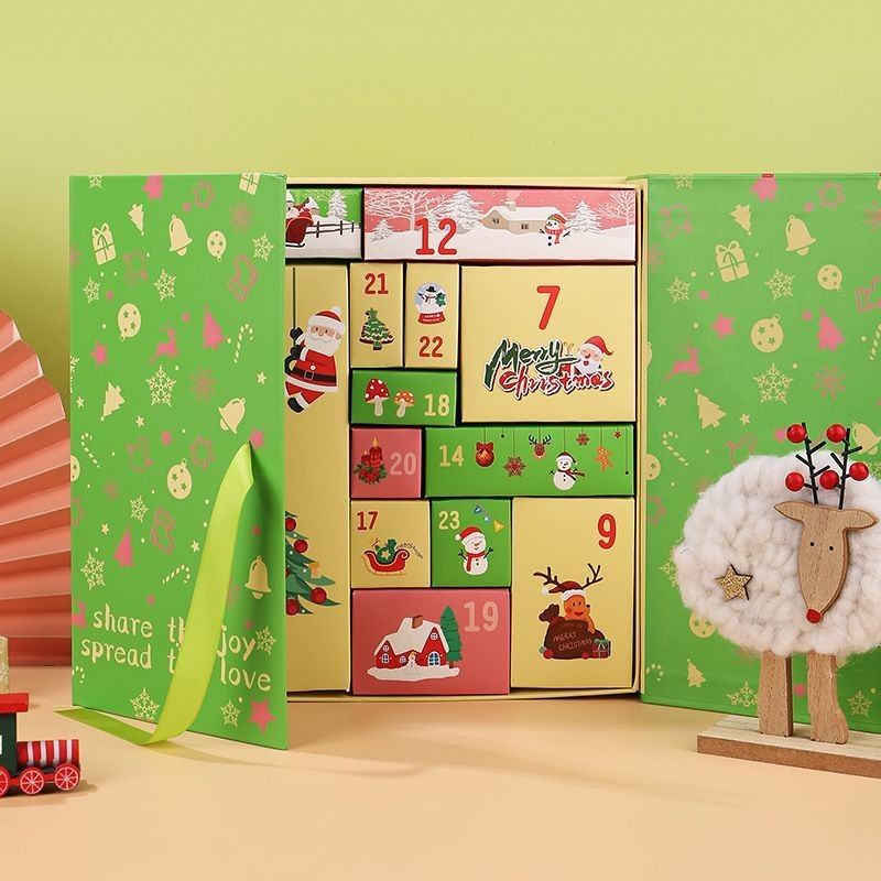 Cajas de embalaje de productos a medida Puertas abiertas Cajas de regalo de cartón magnético de Navidad