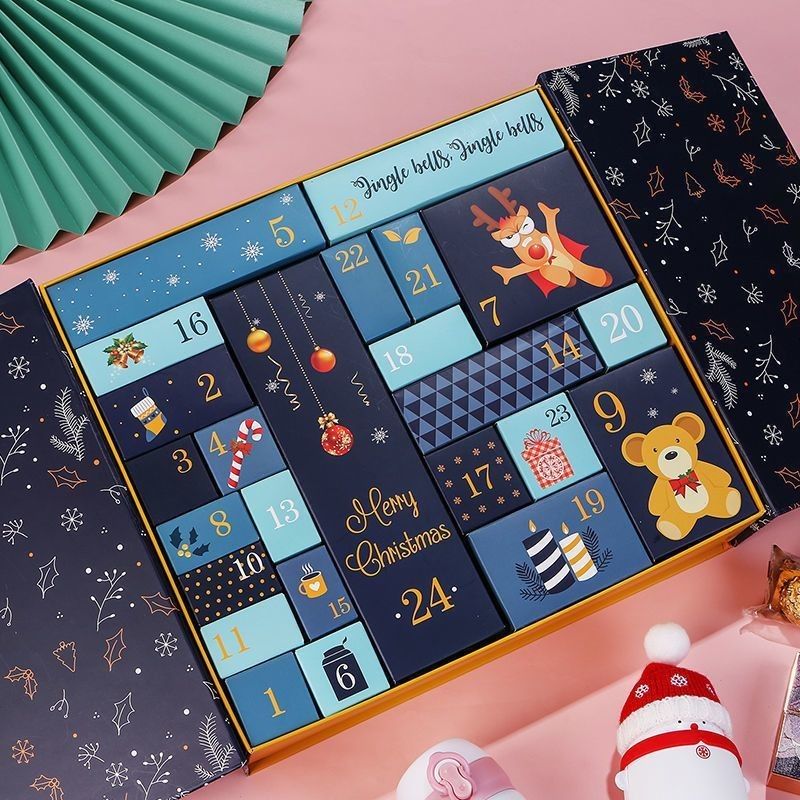 Cajas de embalaje de productos a medida Puertas abiertas Cajas de regalo de cartón magnético de Navidad