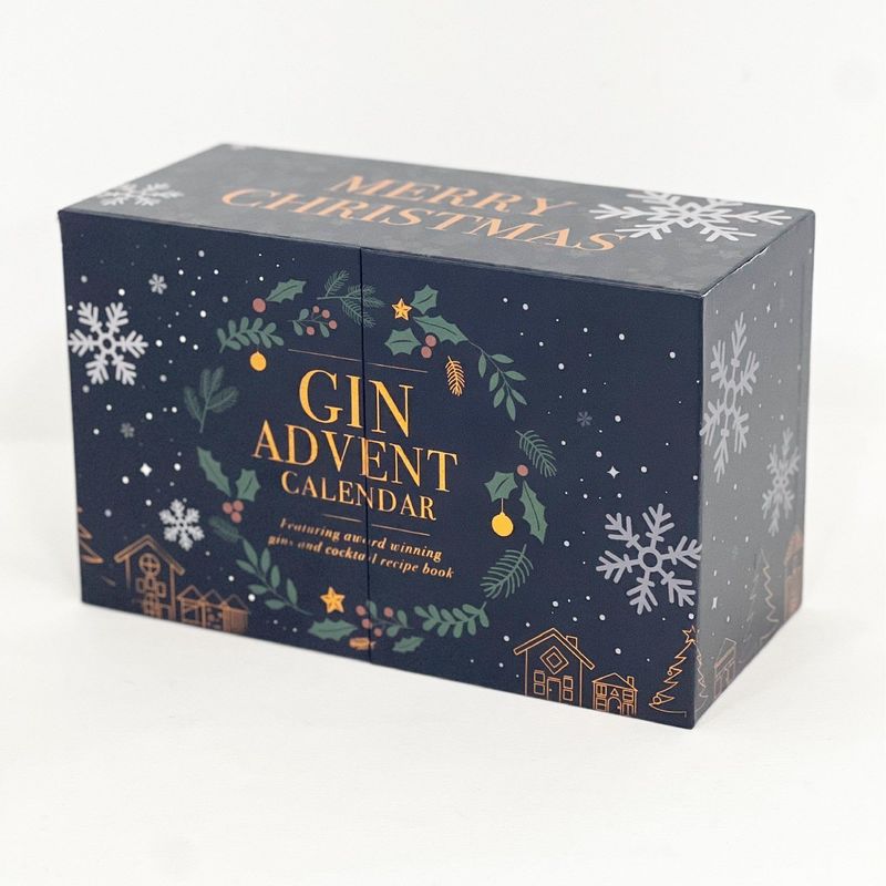 Puerta abierta Magneto Papel de cartón Caja de regalo para maquillaje de joyería cosmética Calendario de Adviento