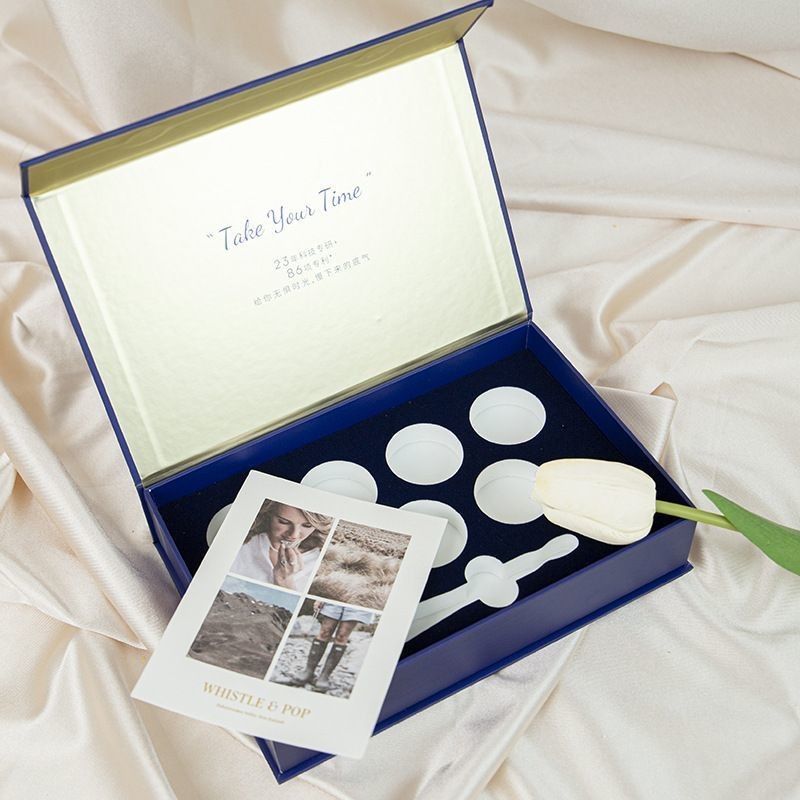 Rectángulo lujoso caja de regalo magnética rígida para el paquete de perfumes para el cuidado de la piel