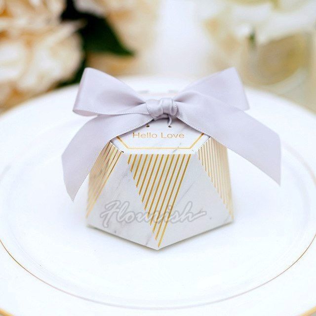 Caramelos personalizados de papel regalo de chocolate caja de embalaje de papel caliente de papel de aluminio estampado de oro para el festival de bodas