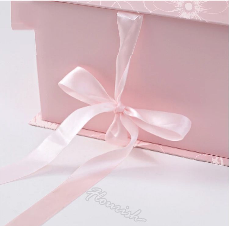 Embalaje de caja de regalo de flores de color personalizado con ventana transparente y cinta ecológica