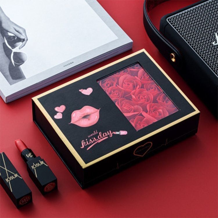 Caja de regalo de flores de lujo de cartón negro para el Día de San Valentín 1,0 - 3,0 mm de espesor