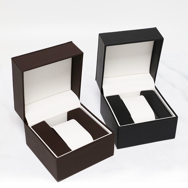 Caja de relojes de cuero de PU impermeable con cajón de joyería, caja de almacenamiento y logotipo personalizado