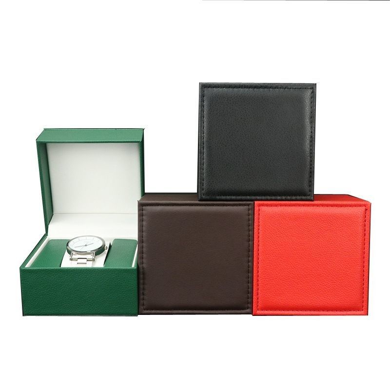 Caja de relojes de cuero de PU impermeable con cajón de joyería, caja de almacenamiento y logotipo personalizado