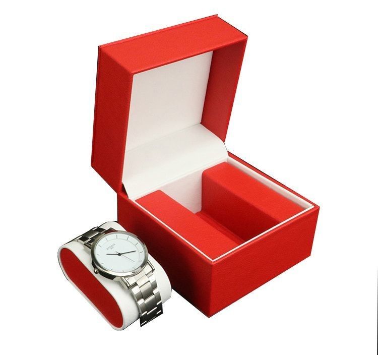 Caja de relojes de cuero de PU impermeable con cajón de joyería, caja de almacenamiento y logotipo personalizado