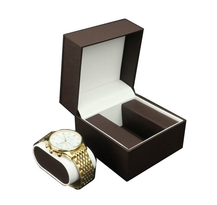 Caja de relojes de cuero de PU impermeable con cajón de joyería, caja de almacenamiento y logotipo personalizado
