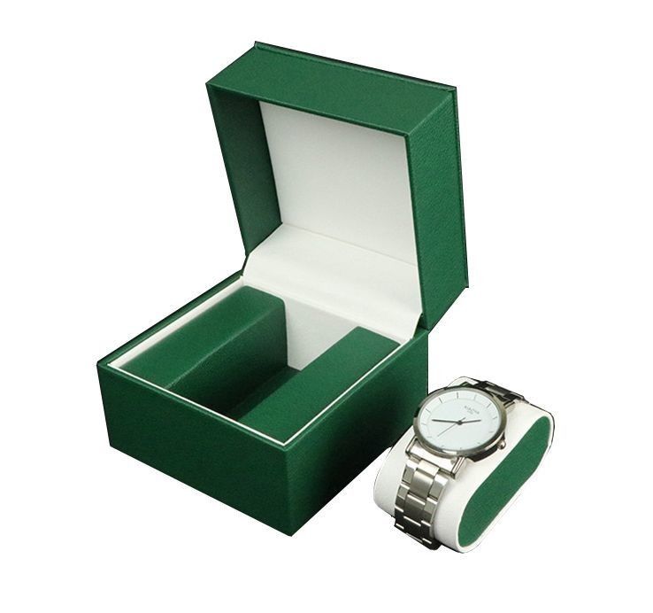 Caja de relojes de cuero de PU impermeable con cajón de joyería, caja de almacenamiento y logotipo personalizado