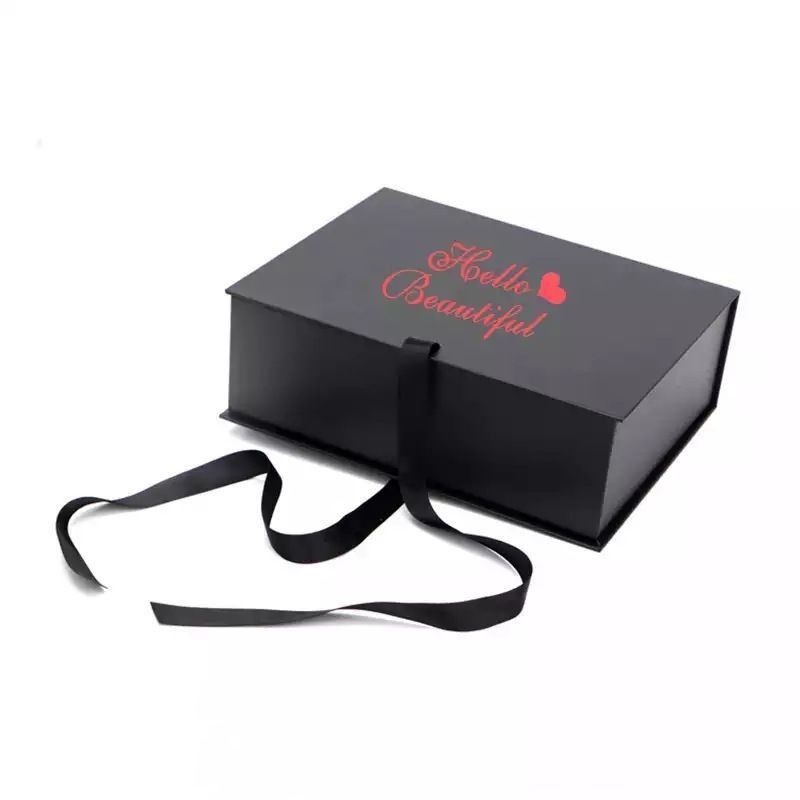 Caja de regalo plegable personalizada Caja de embalaje magnético para extensiones de cabello humano Accesorios de peluca
