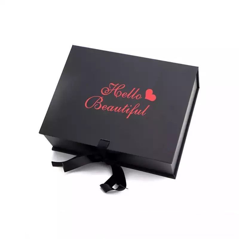 Caja de regalo plegable personalizada Caja de embalaje magnético para extensiones de cabello humano Accesorios de peluca