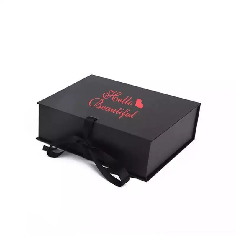 Caja de regalo plegable personalizada Caja de embalaje magnético para extensiones de cabello humano Accesorios de peluca