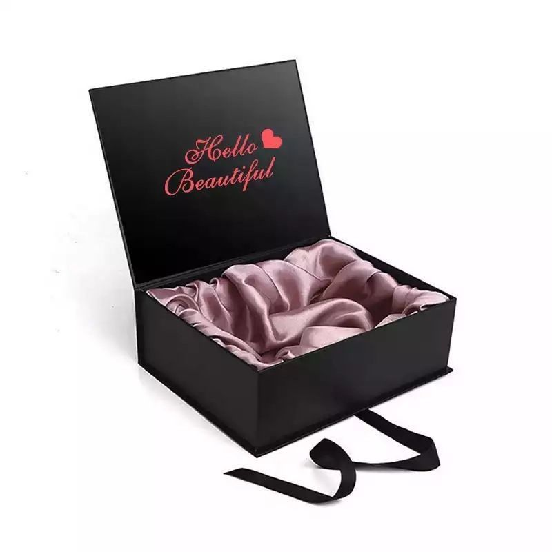 Caja de regalo plegable personalizada Caja de embalaje magnético para extensiones de cabello humano Accesorios de peluca