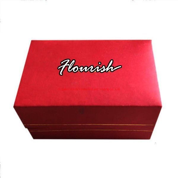 Embalaje de joyería portátil con bisagra de tipo Clamshell Caja de papel regalo con inserción de terciopelo De acuerdo con los requisitos del cliente