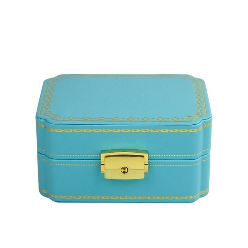 Caja personalizada Caja de joyería de PU creativa para joyería europea Reloj de viaje portátil Bolsa de almacenamiento de joyas Caja de almacenamiento doble