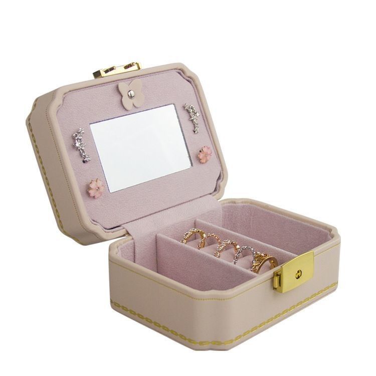 Caja personalizada Caja de joyería de PU creativa para joyería europea Reloj de viaje portátil Bolsa de almacenamiento de joyas Caja de almacenamiento doble