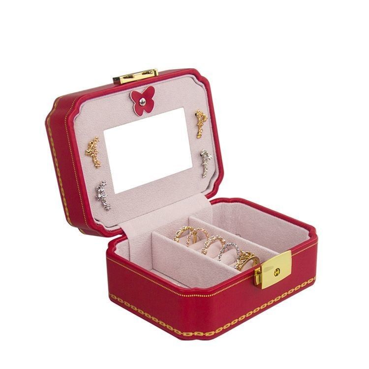 Caja personalizada Caja de joyería de PU creativa para joyería europea Reloj de viaje portátil Bolsa de almacenamiento de joyas Caja de almacenamiento doble