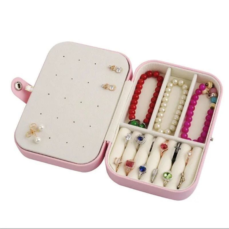 Caja de embalaje de joyería de lujo con logotipo personalizado caja de regalo de cuero de PU caja de almacenaje de cuero para joyería collar de anillo