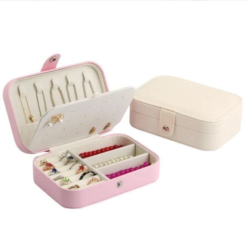 Caja de embalaje de joyería de lujo con logotipo personalizado caja de regalo de cuero de PU caja de almacenaje de cuero para joyería collar de anillo