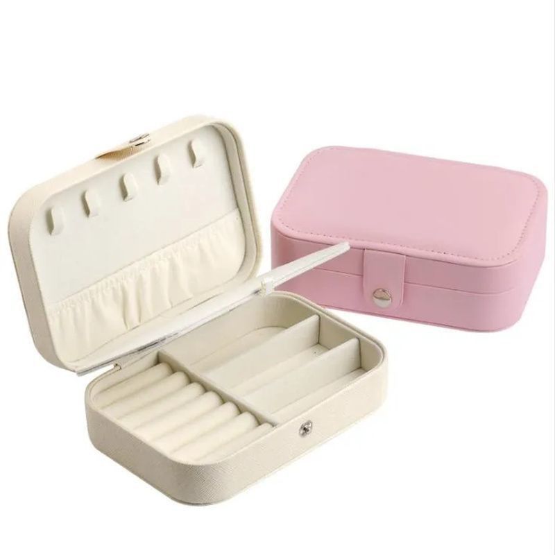 Caja de embalaje de joyería de lujo con logotipo personalizado caja de regalo de cuero de PU caja de almacenaje de cuero para joyería collar de anillo