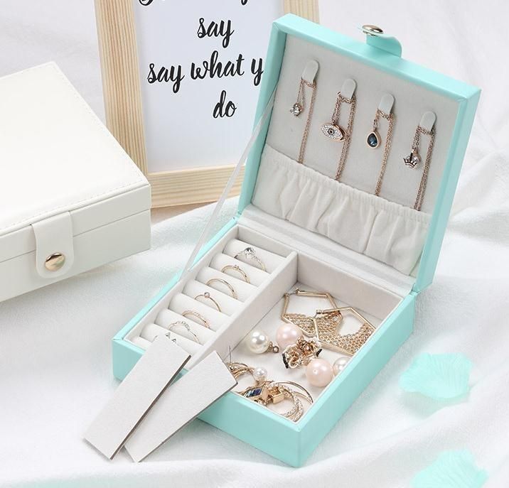Cajas de exhibición de impresión personalizada cuadrada para joyería de cuero de lujo de PU Arte y artesanía