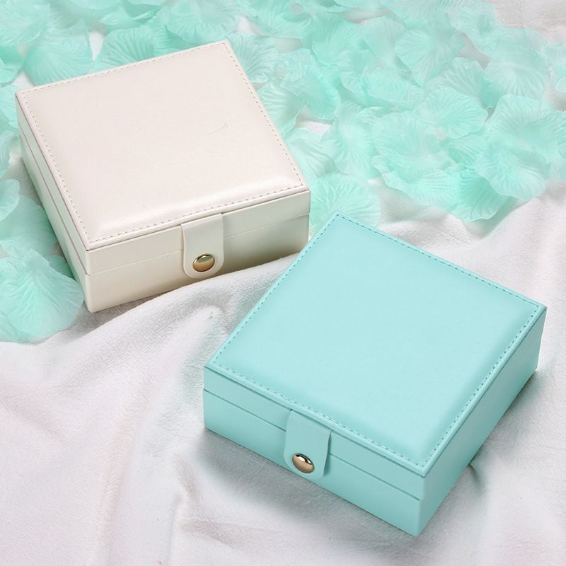 Cajas de exhibición de impresión personalizada cuadrada para joyería de cuero de lujo de PU Arte y artesanía