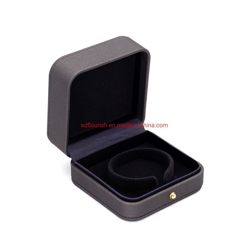Estampado en caliente Manejo de la superficie Elegante Color gris Cuadrado Forma de pulsera Brazalete Embalaje de regalo Caja rosa