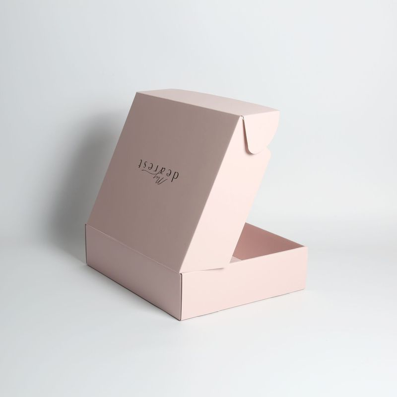 Ropa rosa personalizada Joyería Cosméticos Maquillaje Alimentos Electrónicos Plegables Cartón corrugado Caja de correo