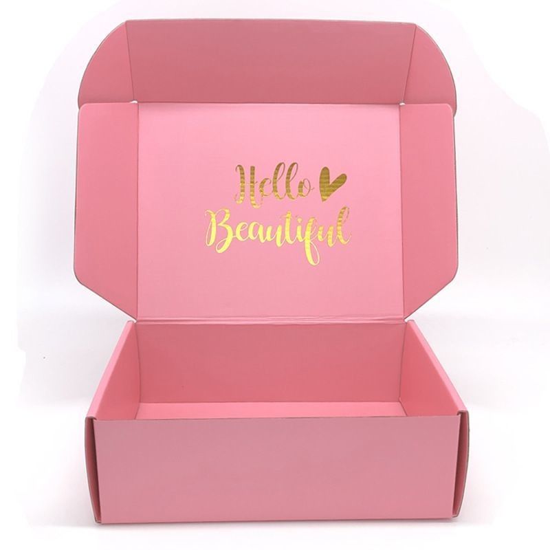 Ropa rosa personalizada Joyería Cosméticos Maquillaje Alimentos Electrónicos Plegables Cartón corrugado Caja de correo