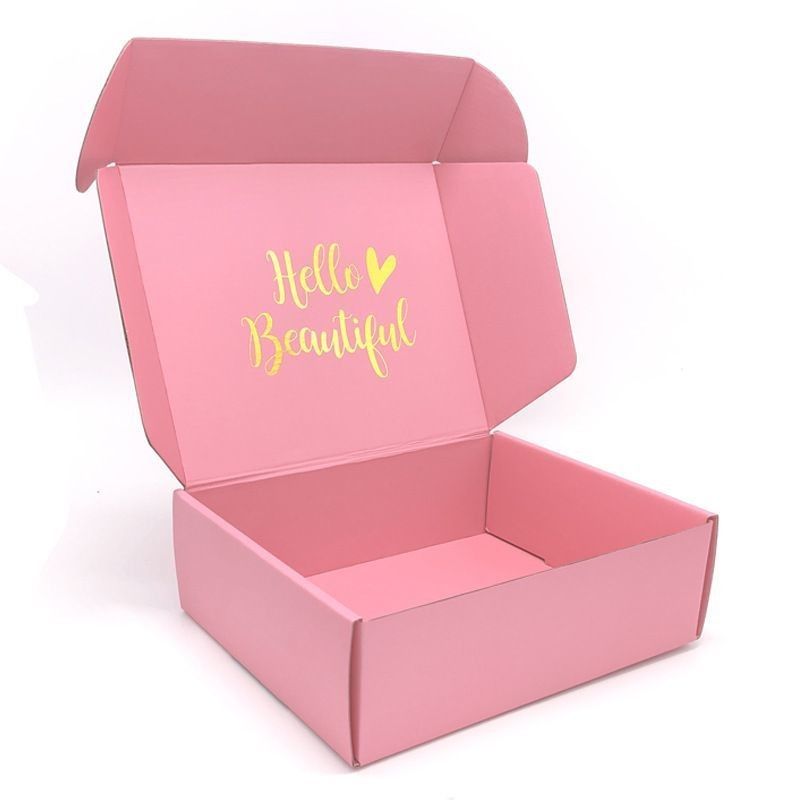 Ropa rosa personalizada Joyería Cosméticos Maquillaje Alimentos Electrónicos Plegables Cartón corrugado Caja de correo