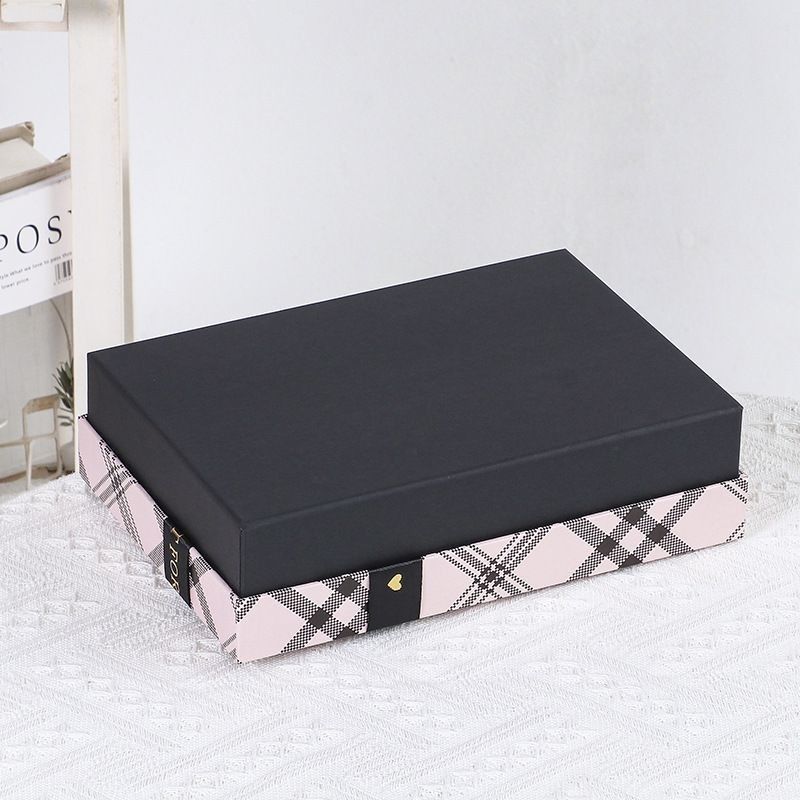 Caja de regalo con corbata de cinta tapa y base Cajas de regalo de papel de lujo