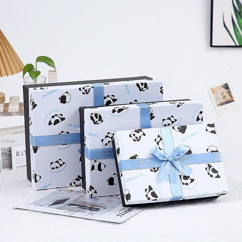 Caja de regalo con corbata de cinta tapa y base Cajas de regalo de papel de lujo