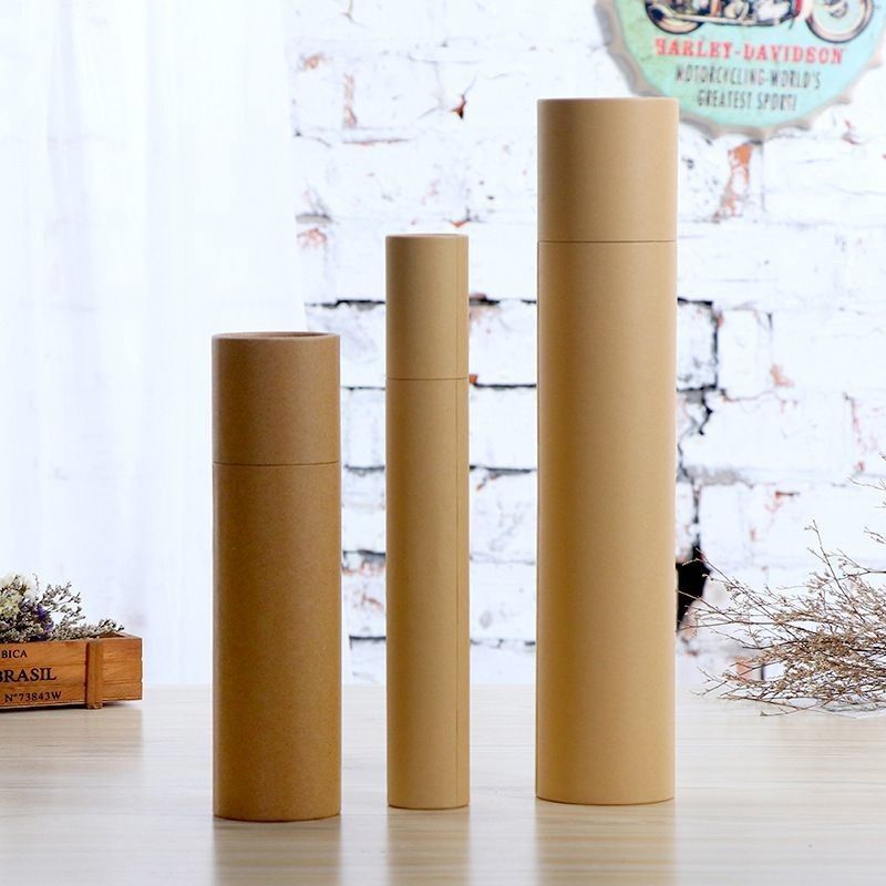 Envases de regalo de papel Kraft de grado alimenticio en caja de tubo redondo para té, café y flores