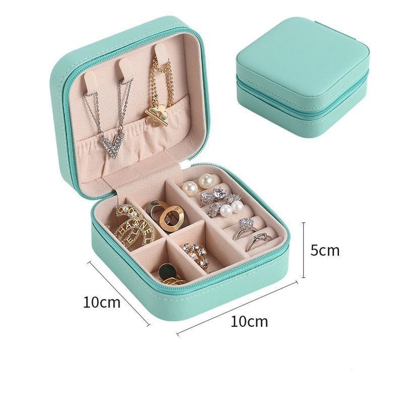 Conjunto de joyas cuadradas caja de regalo mini caja para mujeres chicas moda sólida de lujo portátil PU de cuero de PVC cartón