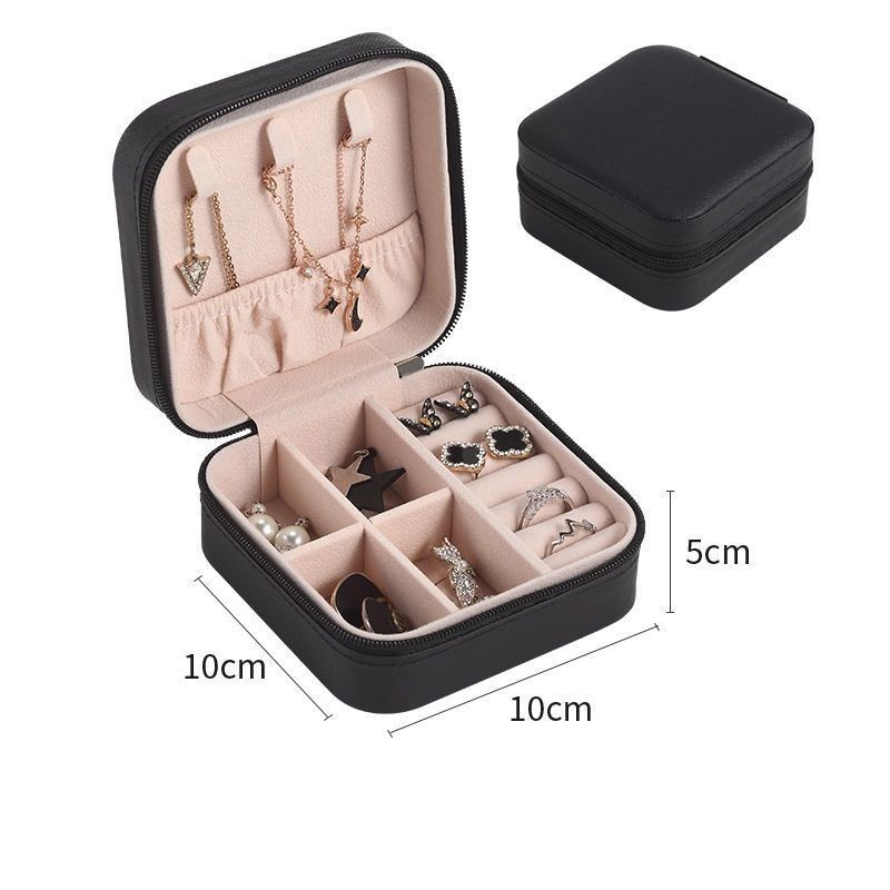Conjunto de joyas cuadradas caja de regalo mini caja para mujeres chicas moda sólida de lujo portátil PU de cuero de PVC cartón