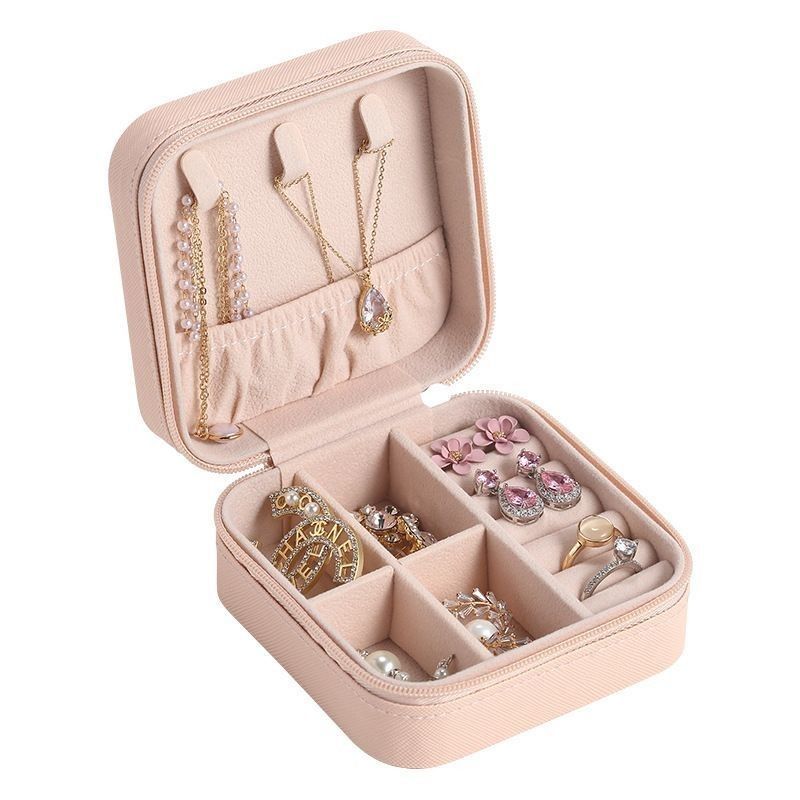 Conjunto de joyas cuadradas caja de regalo mini caja para mujeres chicas moda sólida de lujo portátil PU de cuero de PVC cartón