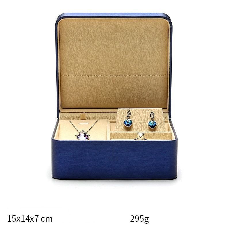 Caja de embalaje de joyas de cuero de PU para anillo colgante collar de pendientes de almacenamiento caja de regalo