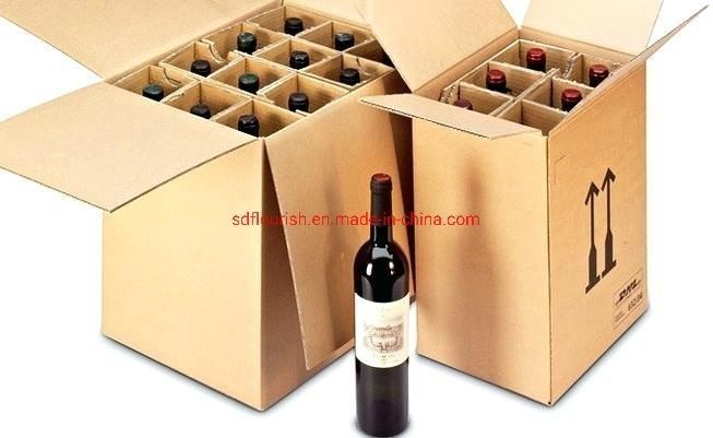 3 Ply B flauta de paquete plano Cajas de cartón plegables de cartón blanco Caja de cartón para vino cerveza bebida de leche