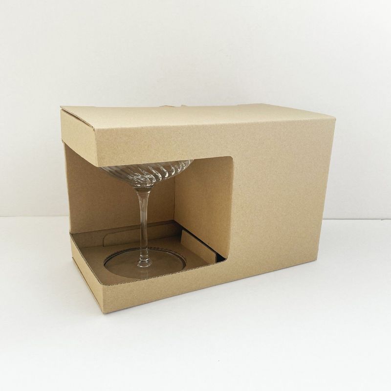 3/5 Cajas de papel kraft ondulado Plys Embalaje para champán Vino Oso Leche Taza de té de vidrio