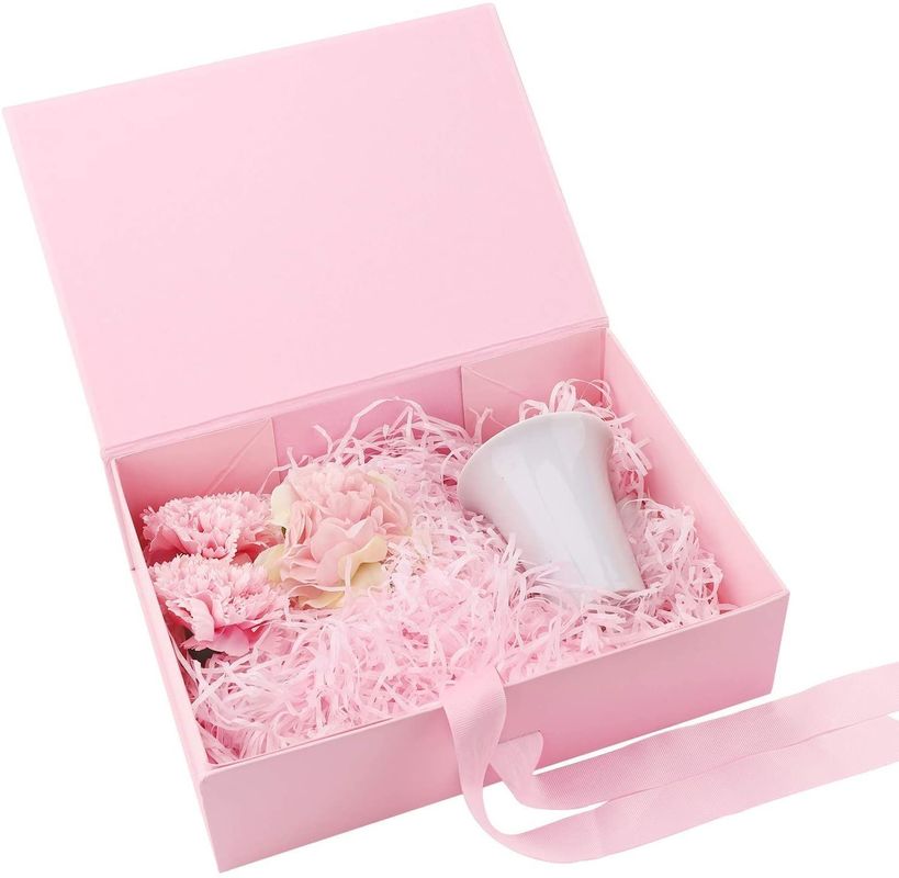 Caja de regalo magnética plegable con cinta de cartón rígido Caja de embalaje de cartón para taza de jabón de perfumes