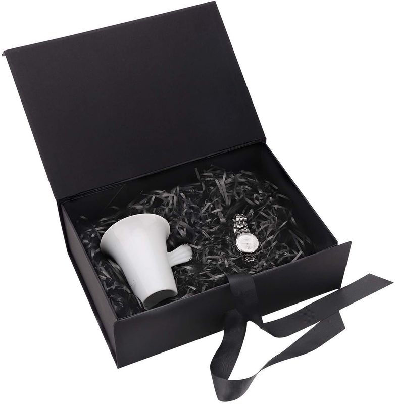 Caja de regalo magnética plegable con cinta de cartón rígido Caja de embalaje de cartón para taza de jabón de perfumes