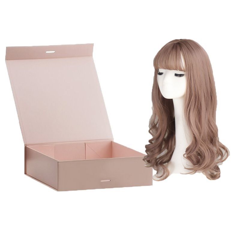 Envase de caja de regalo magnética plegable para té y café Peruca de extensión de cabello humano